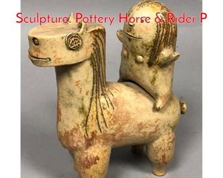 Lot 28 HANS DE JONG Pottery Sculpture. Pottery Horse Rider P