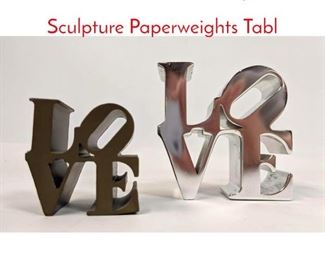 Lot 30 2 Robert Indiana Style Love Sculpture Paperweights Tabl
