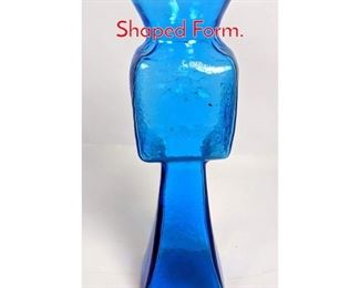 Lot 36 Blenko Blue Glass Vase Shaped Form.