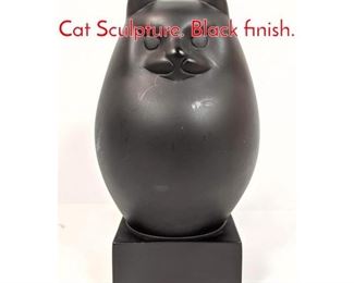Lot 40 R H RECCHIA Cast Resin Fat Cat Sculpture. Black finish.