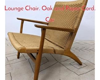 Lot 68 HANS WEGNER CH25 Lounge Chair. Oak and Paper Cord. Car