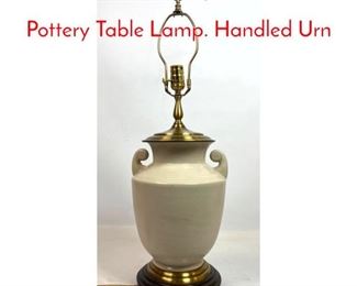 Lot 73 Mid Century Modern Art Pottery Table Lamp. Handled Urn 