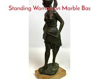 Lot 89 Modernist Bronze Figure of Standing Woman on Marble Bas