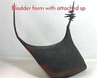 Lot 92 Studio Pottery Sculpture. Bladder form with attached sp