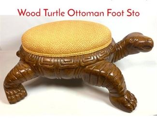 Lot 98 Maitland Smith Style Heavy Wood Turtle Ottoman Foot Sto