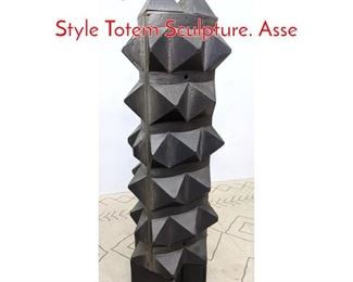 Lot 110 Large Loise Louise Nevelson Style Totem Sculpture. Asse