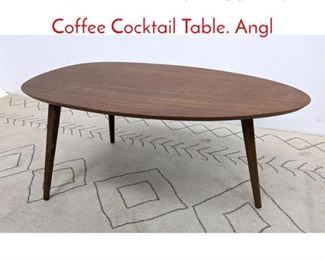 Lot 113 Jens Risom Style Egg Shaped Coffee Cocktail Table. Angl