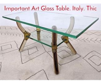 Lot 140 ARCHIMEDE SEGUSO Important Art Glass Table. Italy. Thic