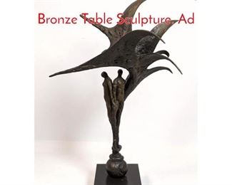 Lot 151 GIDON 112 Brutalist Figural Bronze Table Sculpture. Ad