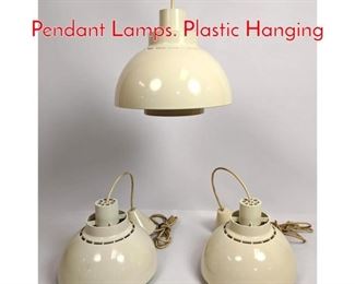 Lot 161 Set 3 Mid Century Modern Pendant Lamps. Plastic Hanging