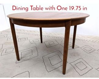 Lot 165 Danish Modern Teak Round Dining Table with One 19.75 in