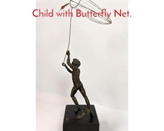 Lot 179 C. JERE 69 Table Sculpture of Child with Butterfly Net.