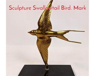 Lot 182 ERNST RISCHMANN Bronze Sculpture Swallowtail Bird. Mark