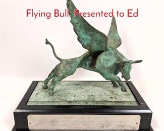 Lot 183 Modernist Bronze Sculpture Flying Bull. Presented to Ed