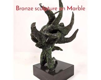 Lot 184 Brutalist Modernist Figural Bronze sculpture on Marble 