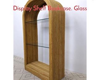 Lot 187 Rattan Bamboo Arched Top Display Shelf Bookcase. Glass 