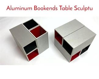 Lot 196 Pair Post Modern 2 Part Aluminum Bookends Table Sculptu