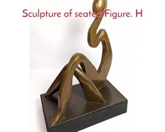 Lot 208 Abstract Modernist Bronze Sculpture of seated Figure. H
