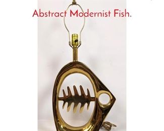 Lot 209 Decorator Brass Fish Lamp. Abstract Modernist Fish. 