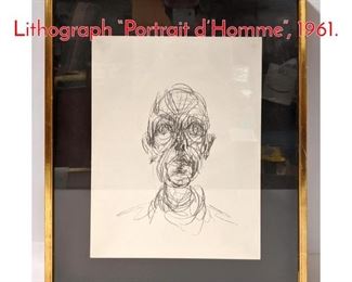 Lot 232 ALBERTO GIACOMETTI Lithograph Portrait dHomme, 1961.