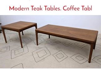 Lot 251 2pcs VEJLE STOLE Danish Modern Teak Tables. Coffee Tabl