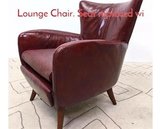 Lot 252 Art Deco Leather Vinyl Lounge Chair. Seat replaced wi