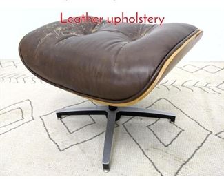 Lot 253 Plycraft Style Ottoman Stool. Leather upholstery