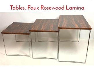 Lot 256 MidCentury Modern Nesting Tables. Faux Rosewood Lamina