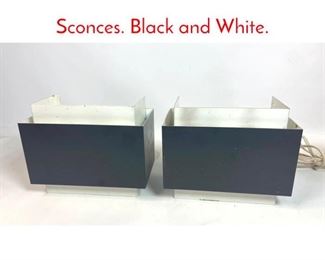 Lot 260 Pair LIGHTOLIER Wall Sconces. Black and White.