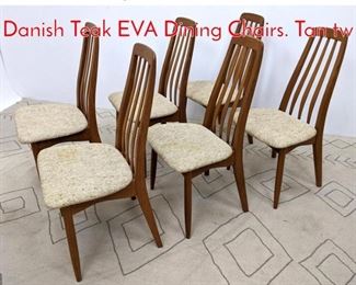 Lot 273 6pc NIELS KOEFOED Danish Teak EVA Dining Chairs. Tan tw