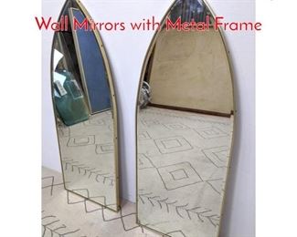 Lot 275 Pair Decorator Arched Top Wall Mirrors with Metal Frame