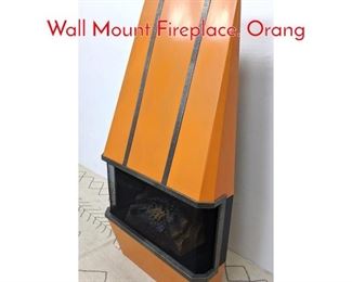 Lot 293 Mid Century Modern Electric Wall Mount Fireplace. Orang