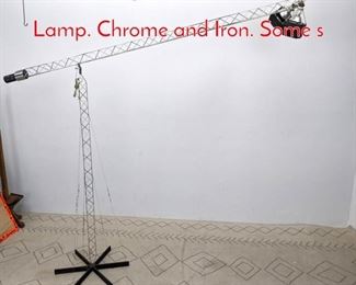 Lot 298 Large C. JERE Crane Floor Lamp. Chrome and Iron. Some s
