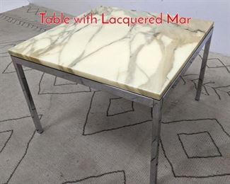 Lot 302 Florence Knoll Attributed Side Table with Lacquered Mar