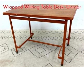 Lot 312 JACQUES ADNET Leather Wrapped Writing Table Desk. Unmar