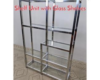 Lot 330 70s Modern Chrome Etagere Shelf Unit with Glass Shelves