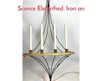 Lot 336 Parzinger Style Candle Wall Sconce Electrified. Iron an