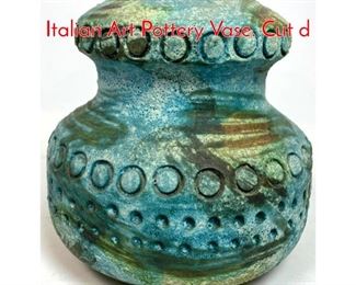 Lot 338 ALVINO BAGNI Sea Garden Italian Art Pottery Vase. Cut d