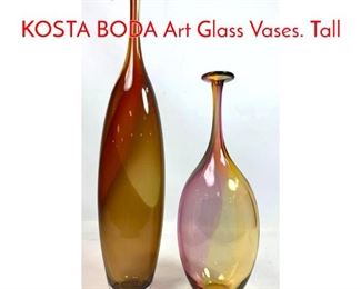 Lot 339 2pcs KJELL ENGMAN for KOSTA BODA Art Glass Vases. Tall 