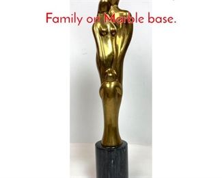 Lot 340 Modernist Brass Sculpture of Family on Marble base.