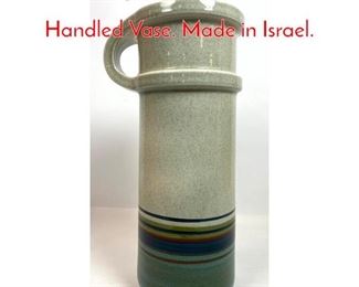 Lot 341 Large LAPID Hand Painted Handled Vase. Made in Israel.
