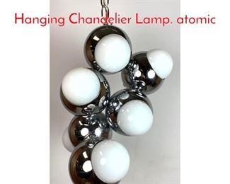 Lot 349 Modernist Chrome Balls Hanging Chandelier Lamp. atomic 