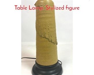Lot 369 Mid Century Modern Pottery Table Lamp. Stylized figure 