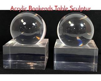 Lot 371 Pair Mid Century Modern Acrylic Bookends Table Sculptur