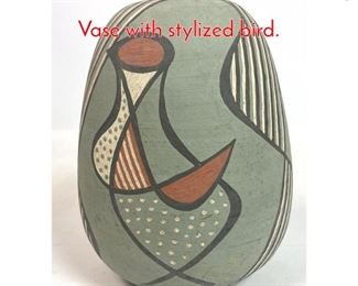 Lot 373 CK BREMEN 1953 Art Pottery Vase with stylized bird. 