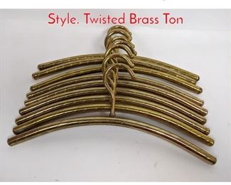 Lot 386 Set 9 Clothes Hangers. Italian Style. Twisted Brass Ton