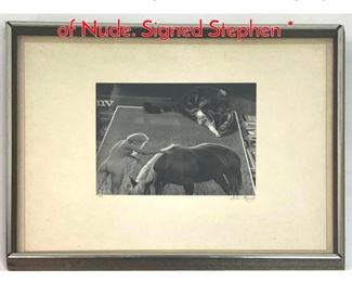 Lot 391 Artist Signed 1971 Photograph of Nude. Signed Stephen 