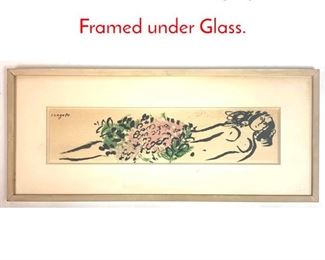 Lot 392 CHAGALL Lithograph Print. Framed under Glass.