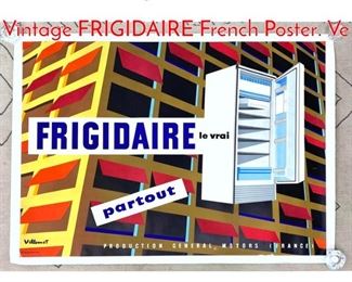 Lot 393 Original VILLEMONT Vintage FRIGIDAIRE French Poster. Ve