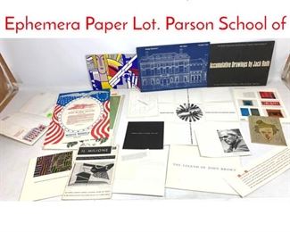Lot 404 Mid Century Modern Ephemera Paper Lot. Parson School of